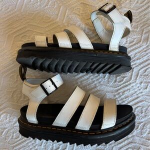 White Dr. Martens Blaire Sandals
